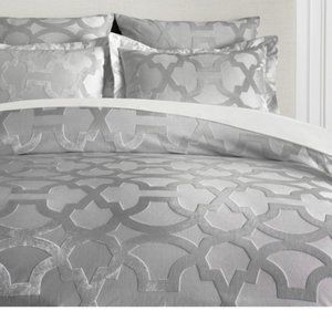Z Gallerie Edessa Silver King Duvet cover and 2 Euro Shams